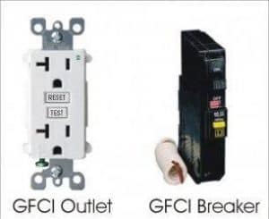 examples of GFCI outlet and GFCI breaker Voltz Electrical Service Augusta GA